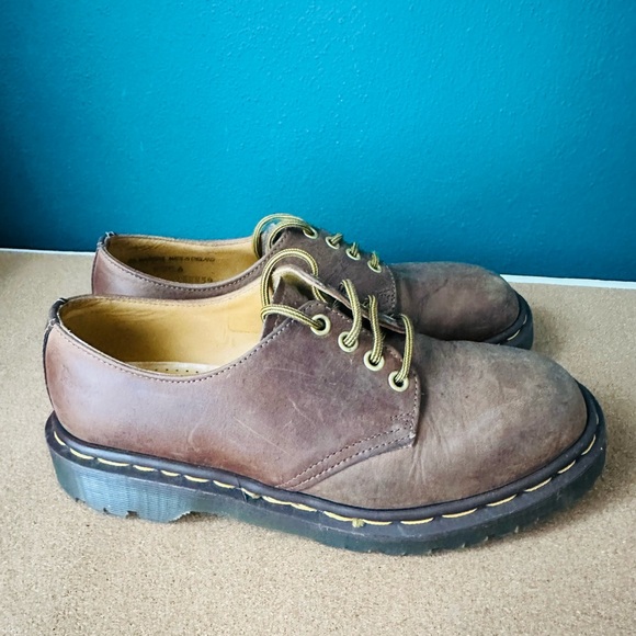 Vintage Dr. Martens Aztec Crazy Horse 4 Eyelet Shoe / Brown / 8 - Picture 3 of 10